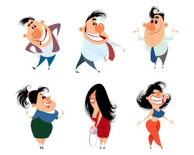 Bir grup karikatür insanı.