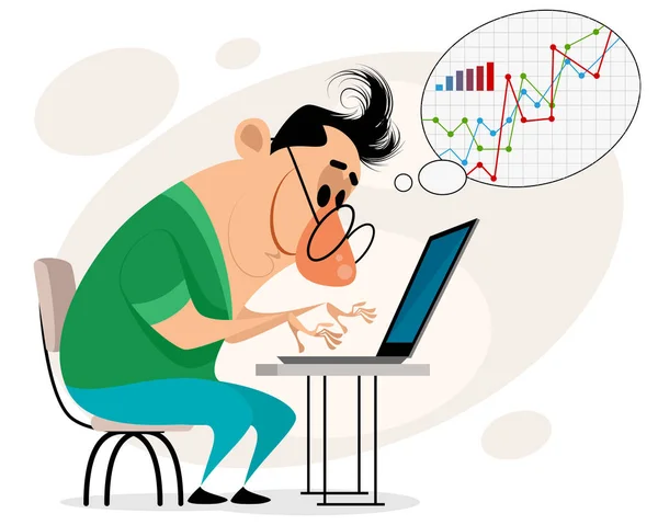 bir bilgisayarda çalışan adam