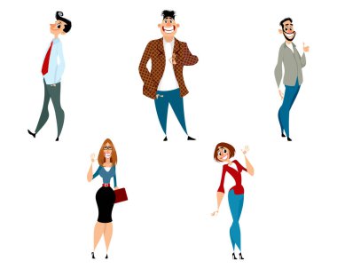 Gülümseyen bir ofis çalışanının vektör çizimi