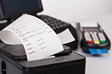 Noktası satış sistemi için perakende veya kağıt shoppin ile Restoran