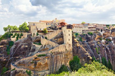 Varlaam Manastırı kutsal Manastırı görünümüne. Meteora, Yunanistan.