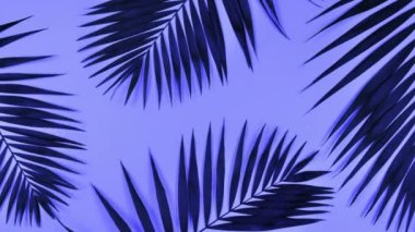 Tropikal palmiye yaprakları kalın gradyan holografik renklerde