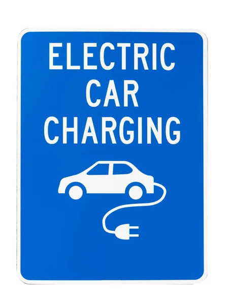 Elektromos autótöltő állomás útjelző táblája Stock Kép