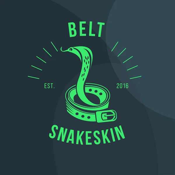 Logo correa de piel de serpiente. Accesorios de cuero. Piel de serpiente. Logotipo del vector — Vector de stock