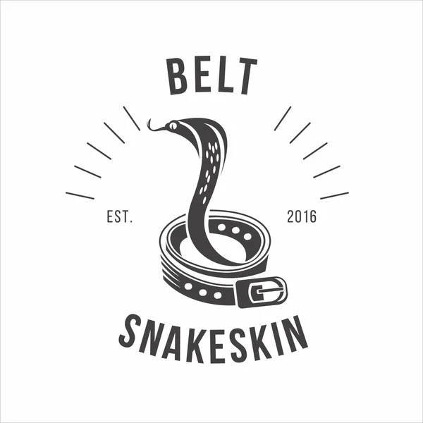 Logo snakeskin Belt. Leather accessories. Snakeskin. Vector embl — Stock vektor