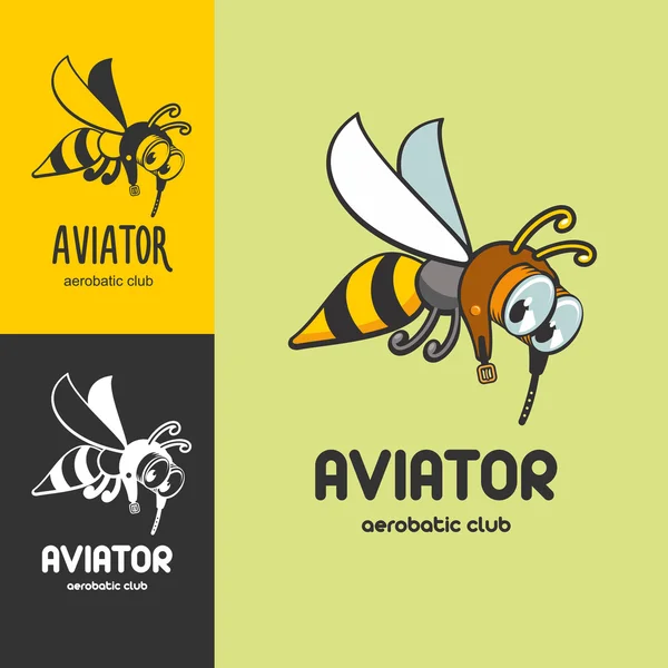 Logo club acrobatico. L'emblema dell'apiario. Illustri vettoriali — Vettoriale Stock