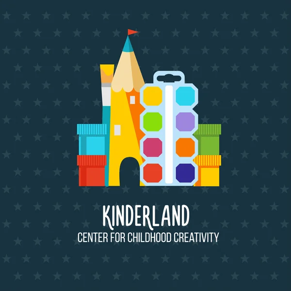 Çocuk logo ortalayın. Vektör çizim. Kinde için logo