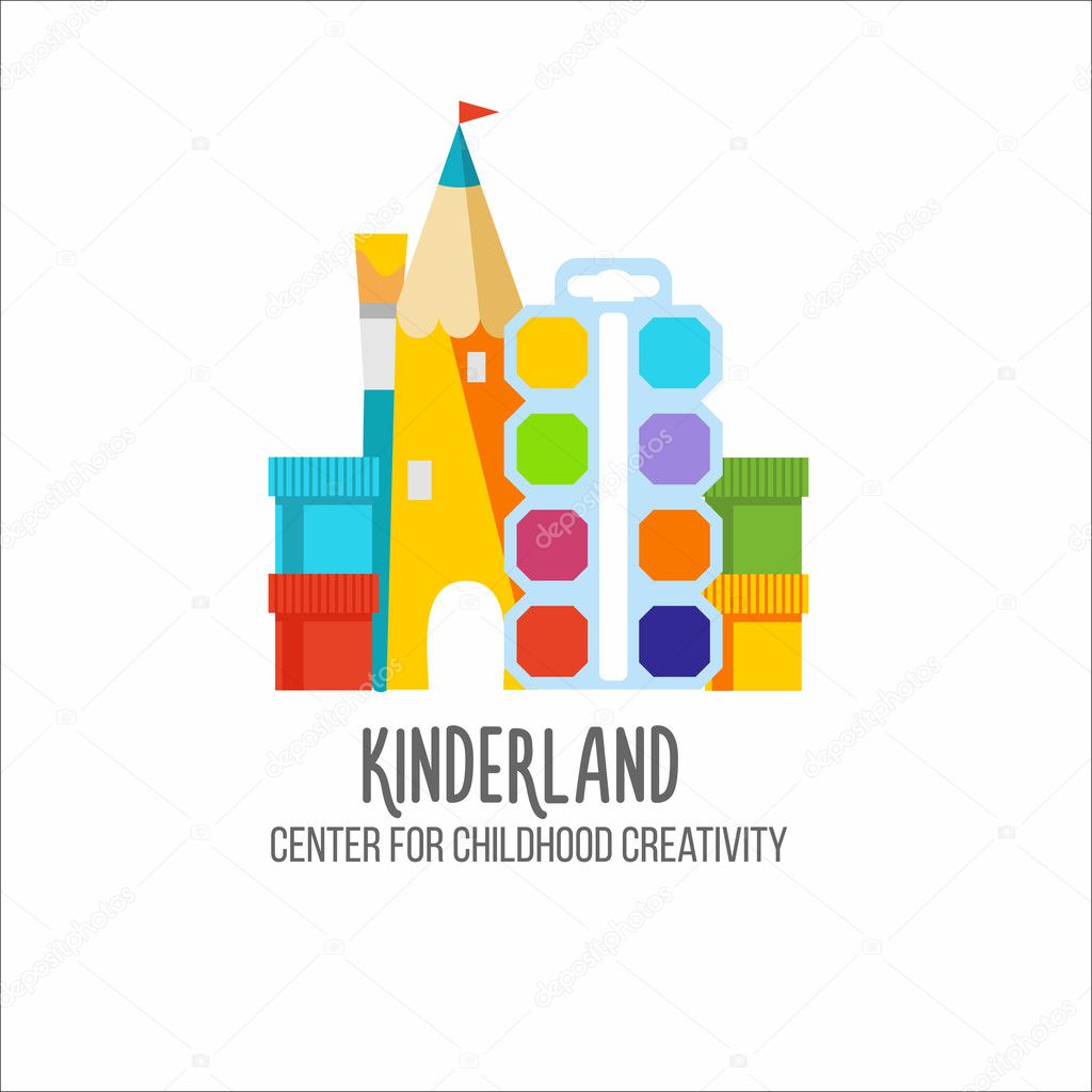 Children's center logotype. Logo for kindergarden, kid's club Stock