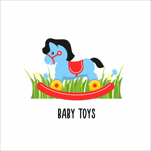 Pferdespielzeug. Vektorillustration. Spielzeug für die Kinder. — Stockvektor