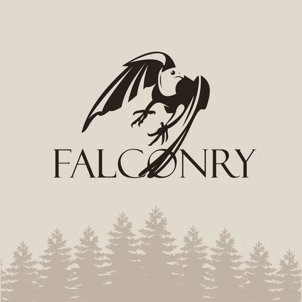 Falconry. Un club de chasse. Logo du club de chasse emblème. Le symbole d'un club de chasse . — Image vectorielle