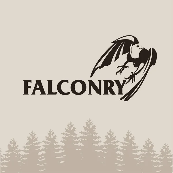 Falconry. Un club de chasse.Le symbole d'un club de chasse. Logo du club de chasse emblème — Image vectorielle