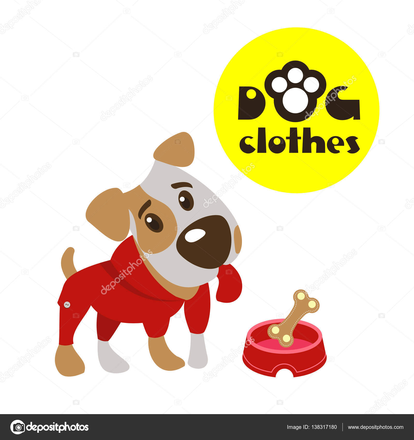 Dog, vector illustration. The Jack Russell Terrier. Clothing for dogs. Stock Vector Image by