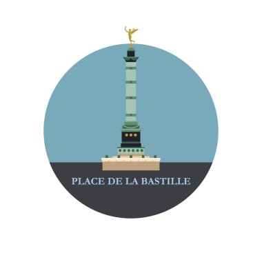 Temmuz sütun üzerinde de La Bastille yerleştirin. Simge yuvarlak şekli. Paris, Fransa