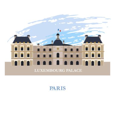 Lüksemburg Sarayı Paris. Fransa. Vektör çizim. ISO