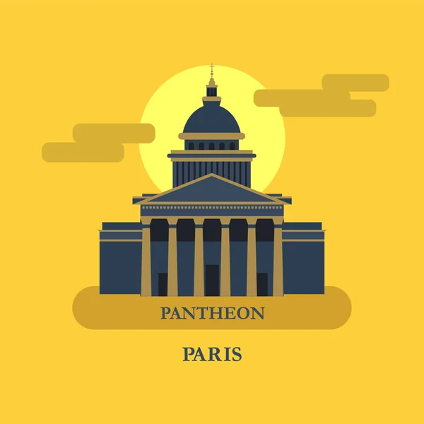 Panteón. París. En Francia. Ilustración vectorial . — Archivo Imágenes Vectoriales