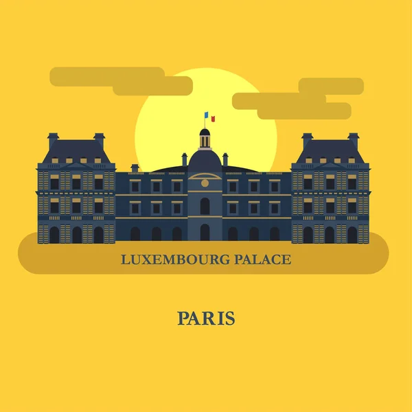 El Palacio de Luxemburgo. París. En Francia. Ilustración vectorial . — Archivo Imágenes Vectoriales
