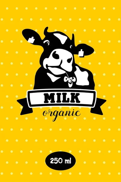 Vaca. Leche y productos lácteos. Productos orgánicos útiles. Vector em — Vector de stock