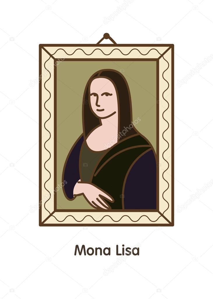 Vector illustration of painting of the great Leonardo. Mona Lisa