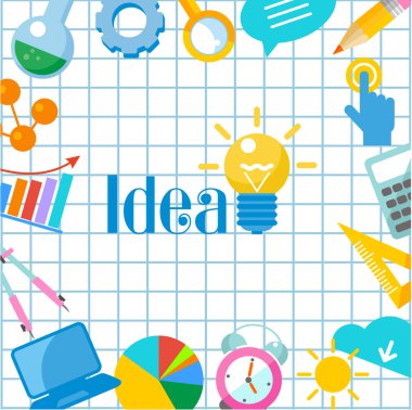 Vektör çizim. Fikir. Kavram. Vektör öğeleri kümesi.