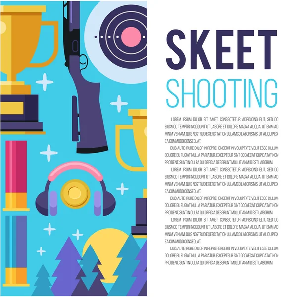 Metin için yer ile vektör tasarım öğeleri kümesi. Skeet Atıcılık. Vektör çizim.