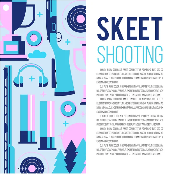Metin için yer ile vektör tasarım öğeleri kümesi. Vektör çizim. Skeet Atıcılık.