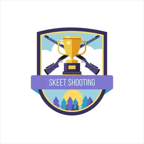 Logo vectorial del club deportivo. Skeet de tiro . — Vector de stock