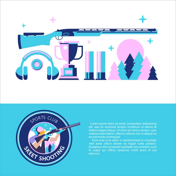 Vektor logo a sport klub. Skeet lövészet. Tervezési elemek összessége. A hely a szöveg. — Stock Vector