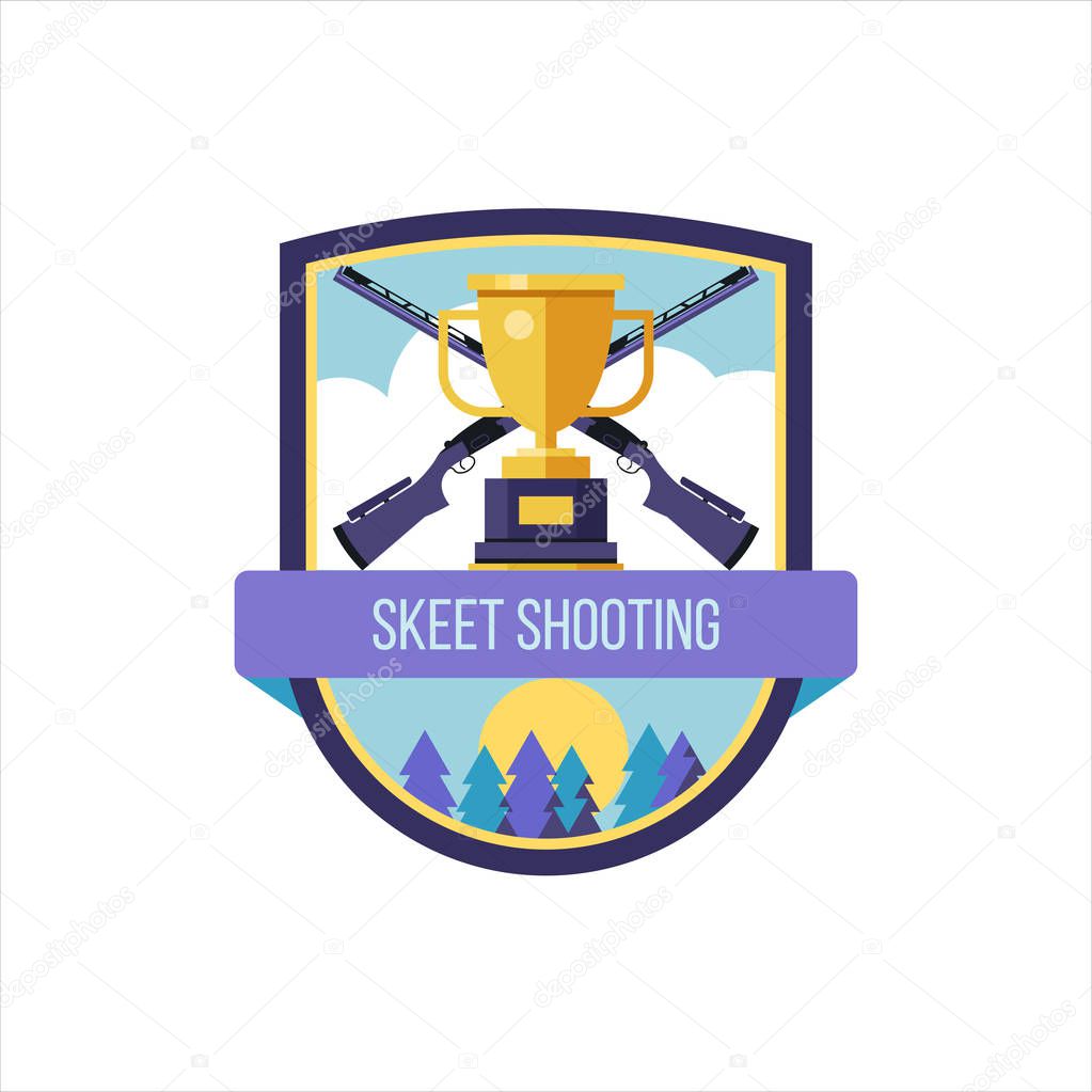 Vector logo of the sport club. Shooting Skeet.
