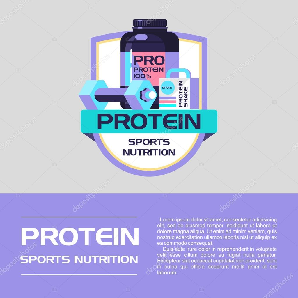 Vector logo. Protein, sports nutrition.