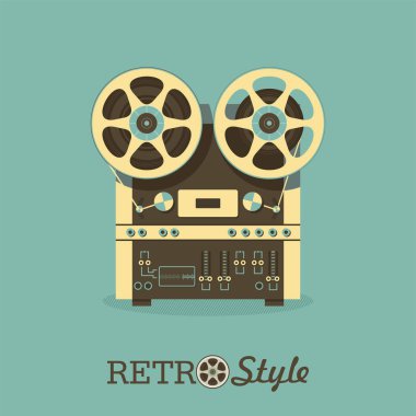 Vintage reel için kayıt cihazı. Retro tarzı resimde.