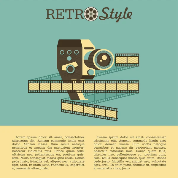 Cámaras vintage y película. Ilustración con lugar para el texto. Brazos vectoriales. Logotipo . — Vector de stock