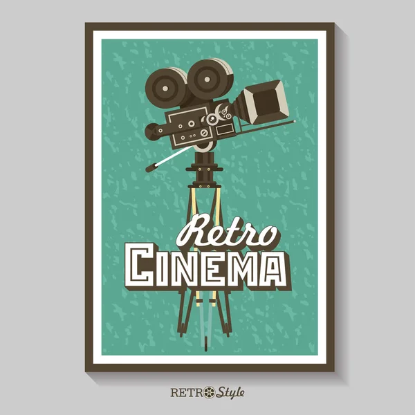 Cámara de cine vintage. Vector cartel retro cine . — Vector de stock