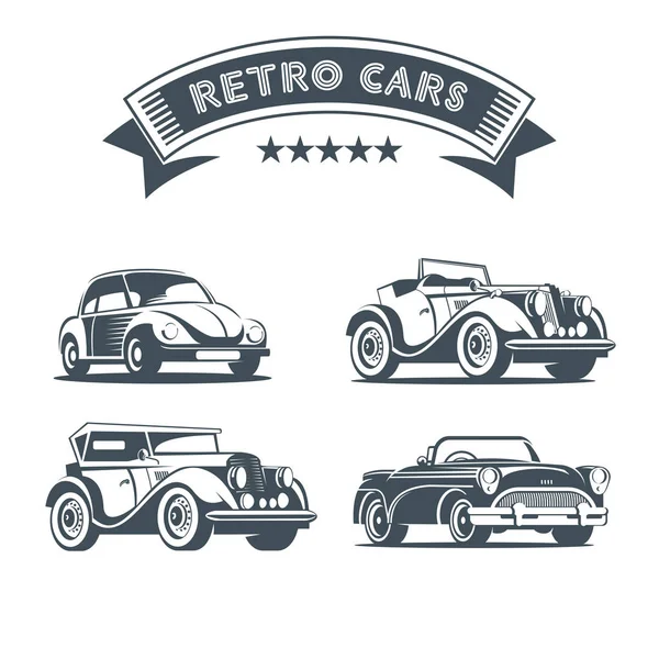 Εκλεκτής ποιότητας αυτοκίνητα, διάνυσμα σύνολο λογότυπα. Μονόχρωμη που απομονώνονται σε λευκό φόντο. — Διανυσματικό Αρχείο