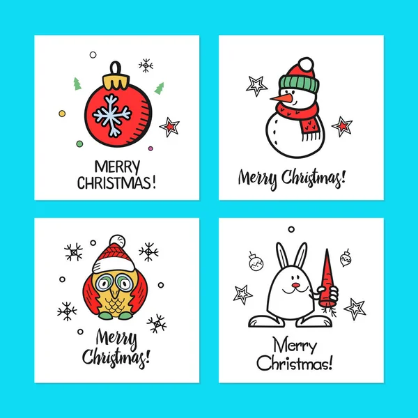 A set of Christmas cards. — Stock Vector