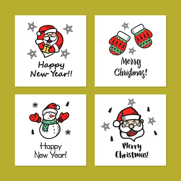 A set of Christmas cards. — Stock Vector