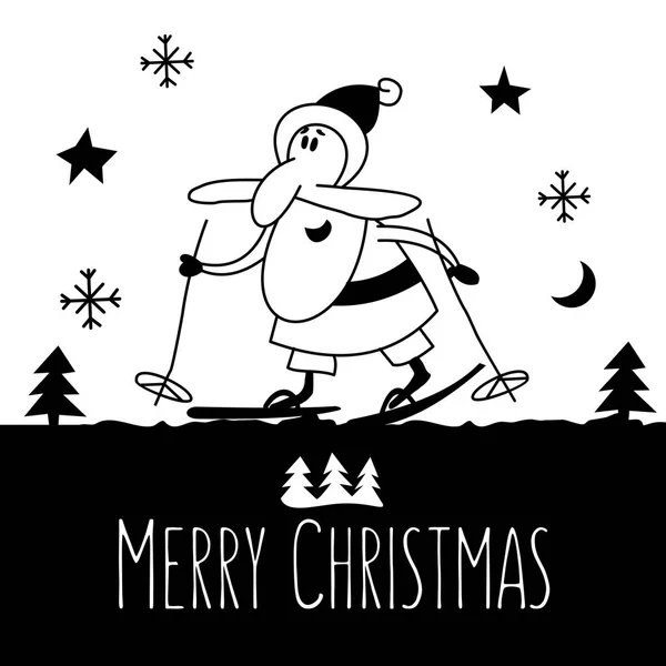 Illustration de Noël avec le Père Noël — Image vectorielle