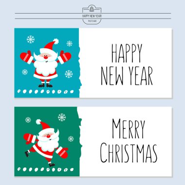 Tebrik kartı, vektör çizim. Yeni yıl ile. El çizmek