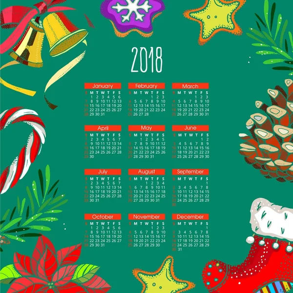 Julkalender 2018 — Stock vektor