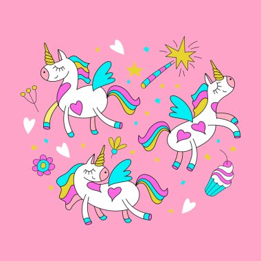 Unicorns vector illustration vector