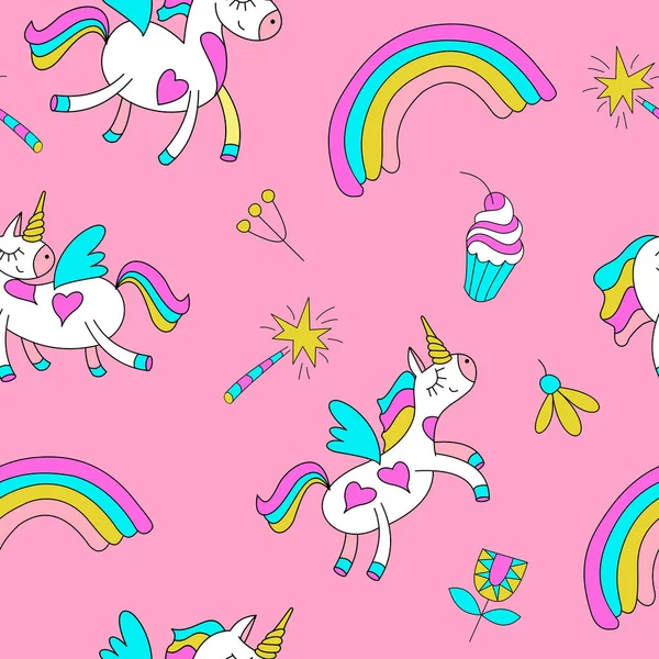 Unicorns seamless pattern