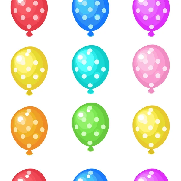 Globos multicolores. Patrón sin costura . — Archivo Imágenes Vectoriales