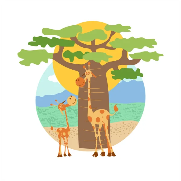 Animale de desene animate africane — Vector de stoc