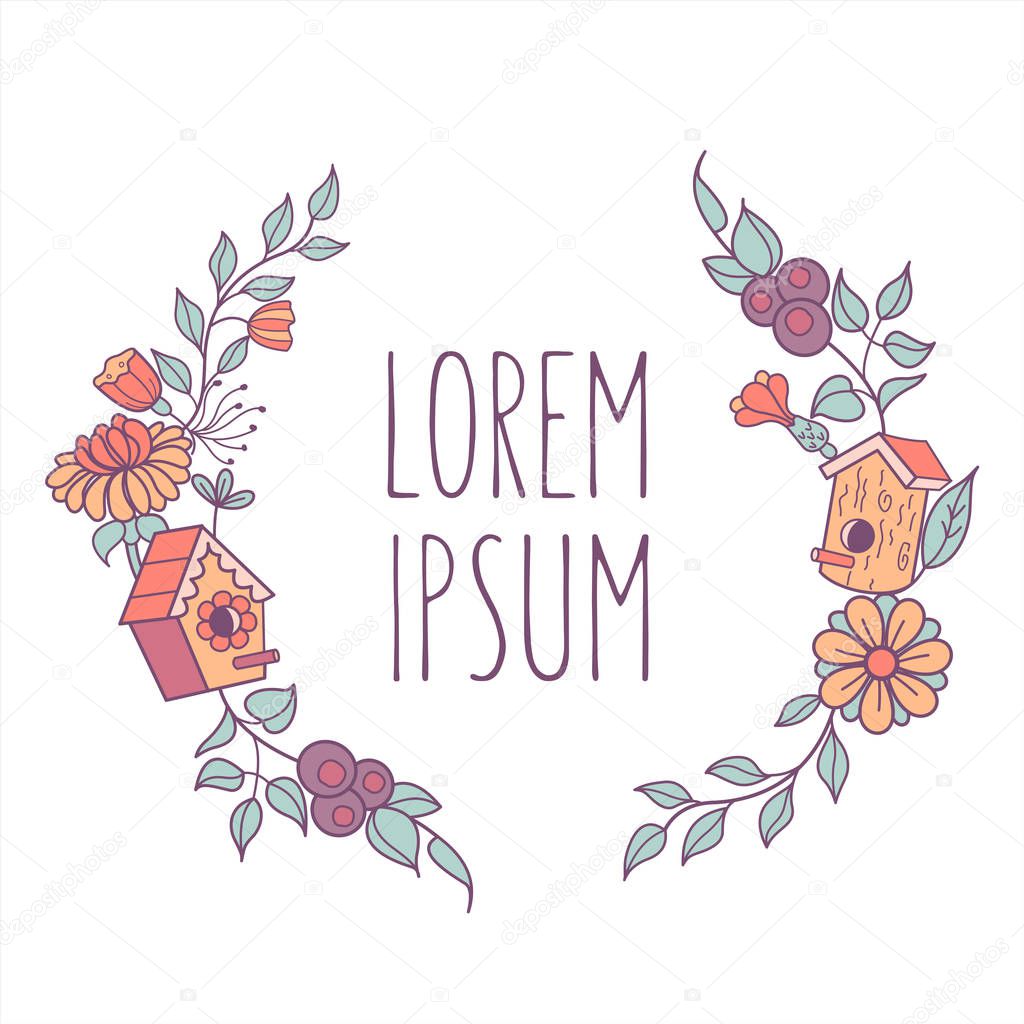 Floral frame. Vector illustration