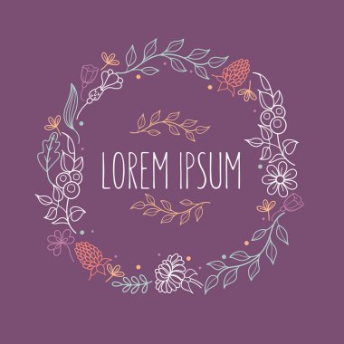 çerçeve çiçek. vektör çizim