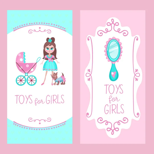 Juguetes para princesas. Conjunto de cliparts vectoriales . — Vector de stock