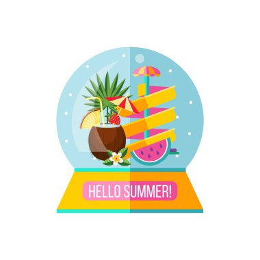 Merhaba yaz. Vektörel clipart.