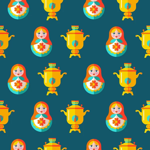 Seamless pattern. Russian souvenir. Vector illustration. — Stock Vector