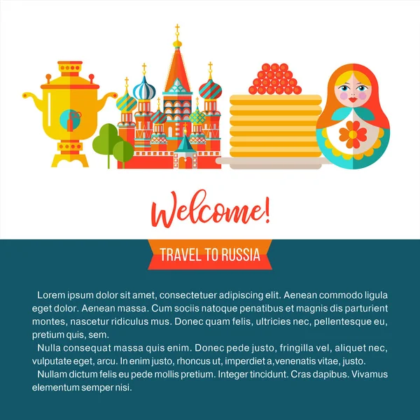Bienvenido a Rusia. Viajar a Rusia. Ilustración vectorial . — Vector de stock