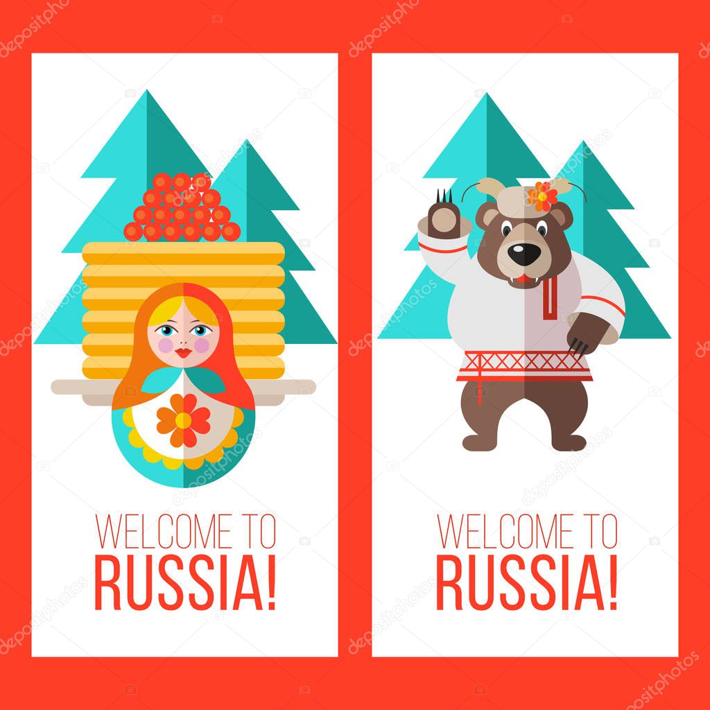 Welcome to Russia. Travelling to Russia. Vector illustration.
