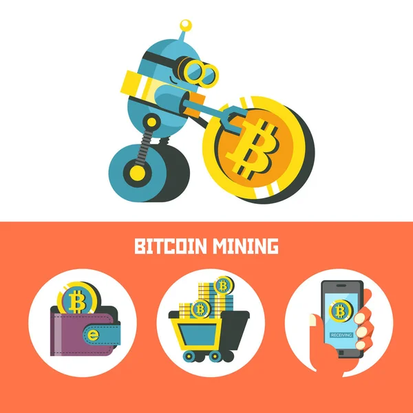 Download Bitcoin mining icon set — Stock Vector © super-belickaya ...
